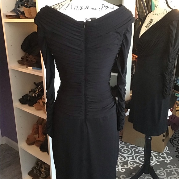 Tadashi Collection LBD Sexy Ruching Small - Picture 6 of 8